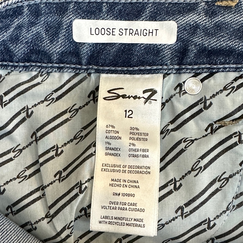 NWT Size 12, Seven7 Loose Straight Jean - Picture 10 of 10